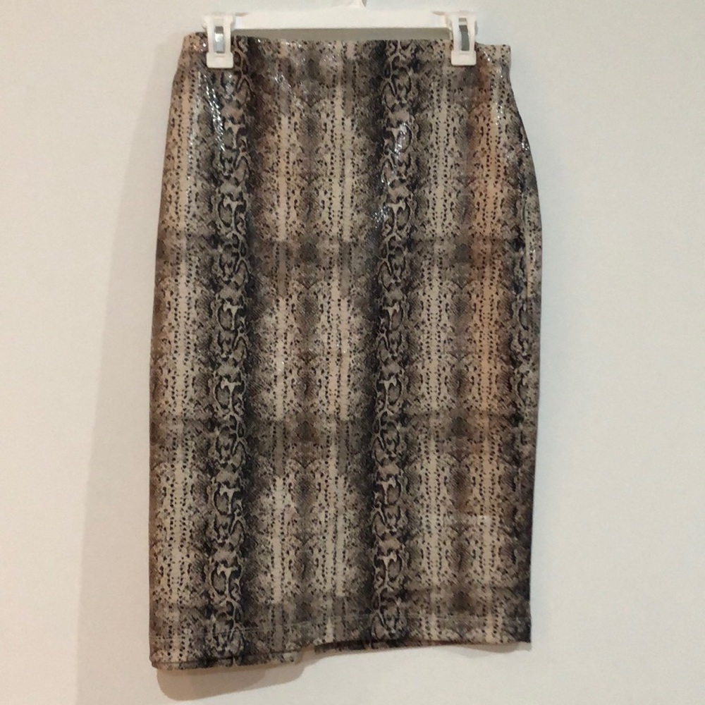 Pleather snake skin pencil skirt, NWT